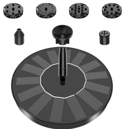 Peachlife™ Solar Fountain with 6 Nozzles – Solar Powered, Rechargeable Battery, LED Option